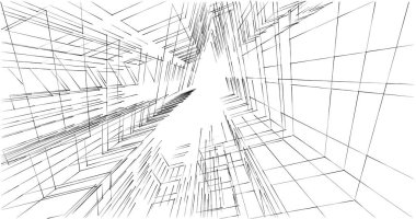 soyut mimari duvar kağıdı tasarımı, dijital konsept arkaplan