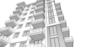 soyut mimari duvar kağıdı tasarımı, dijital konsept arkaplan