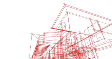 Mimari sanat konseptinde soyut çizgiler, minimum geometrik şekiller. 