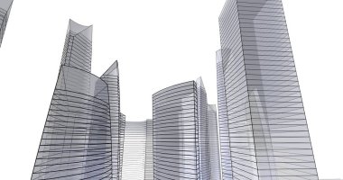 soyut mimari duvar kağıdı tasarımı, dijital konsept arkaplan