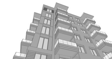 soyut mimari duvar kağıdı tasarımı, dijital konsept arkaplan