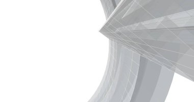 Mimari sanat konseptinde soyut çizgiler, minimum geometrik şekiller. 