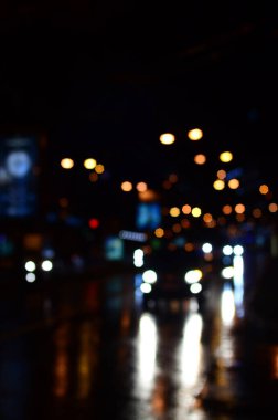 Bulanık soyut ışıklar gece şehrin arka planı