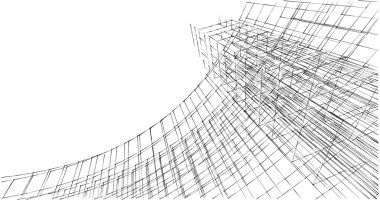 Arkaplanda mimari bina 3d illüstrasyon,