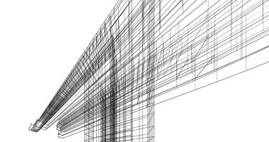 Mimari sanat konseptinde soyut çizgiler, minimum geometrik şekiller. 