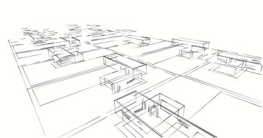 soyut mimari duvar kağıdı tasarımı, dijital konsept arkaplan