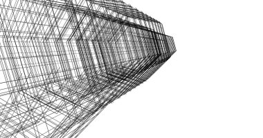 Arkaplanda mimari bina 3d illüstrasyon