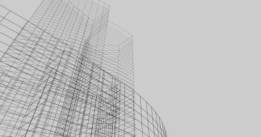 Mimari sanat konseptinde soyut çizgiler, minimum geometrik şekiller. 