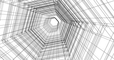 Arkaplanda mimari bina 3d illüstrasyon