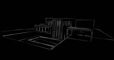 soyut mimari duvar kağıdı tasarımı, dijital konsept arkaplan