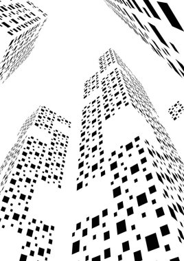 Arkaplanda mimari bina 3d illüstrasyon