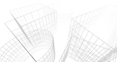 Mimari sanat konseptinde soyut çizgiler, minimum geometrik şekiller. 