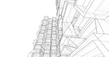 soyut mimari duvar kağıdı tasarımı, dijital konsept arkaplan