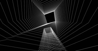 Mimari sanat konseptinde soyut çizgiler, minimum geometrik şekiller. 