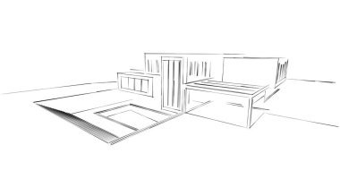 soyut mimari duvar kağıdı tasarımı, dijital konsept arkaplan