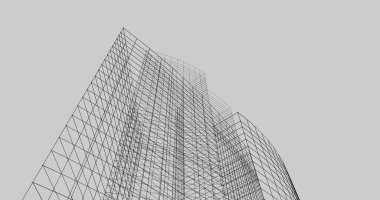 Mimari sanat konseptinde soyut çizgiler, minimum geometrik şekiller. 