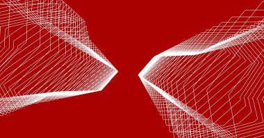 Mimari sanat konseptinde soyut çizgiler, minimum geometrik şekiller. 