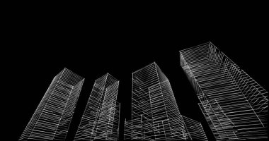 soyut mimari duvar kağıdı tasarımı, dijital konsept arkaplan