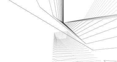 Mimari sanat konseptinde soyut çizgiler, minimum geometrik şekiller. 