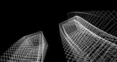 soyut mimari duvar kağıdı tasarımı, dijital konsept arkaplan