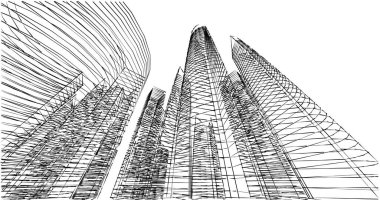 soyut mimari duvar kağıdı tasarımı, dijital konsept arkaplan