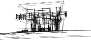 soyut mimari duvar kağıdı tasarımı, dijital konsept arkaplan