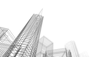 soyut mimari duvar kağıdı tasarımı, dijital konsept arkaplan