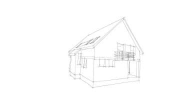 Mimari sanat konseptinde soyut çizgiler, minimum geometrik şekiller. 