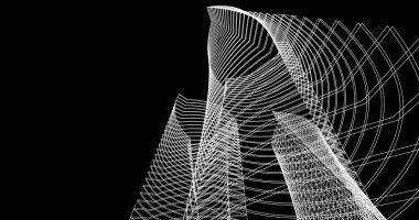 soyut mimari duvar kağıdı tasarımı, dijital konsept arkaplan