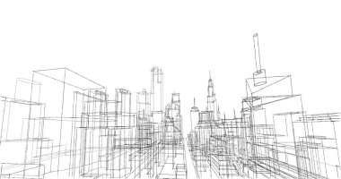 soyut mimari duvar kağıdı tasarımı, dijital konsept arkaplan