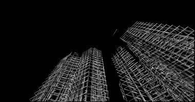 Mimari sanat konseptinde soyut çizgiler, minimum geometrik şekiller. 