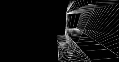 Mimari sanat konseptinde soyut çizgiler, minimum geometrik şekiller. 