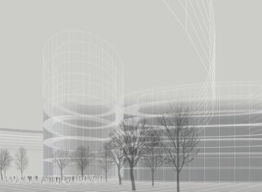 soyut mimari duvar kağıdı tasarımı, dijital konsept arkaplan