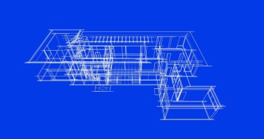 Mimari sanat konseptinde soyut çizgiler, minimum geometrik şekiller. 