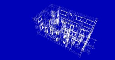 Mimari sanat konseptinde soyut çizgiler, minimum geometrik şekiller. 