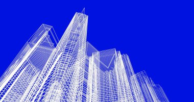 soyut mimari duvar kağıdı tasarımı, dijital konsept arkaplan