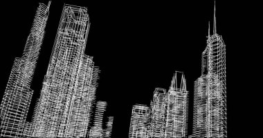 Mimari sanat konseptinde soyut çizgiler, minimum geometrik şekiller. 