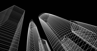 soyut mimari duvar kağıdı tasarımı, dijital konsept arkaplan