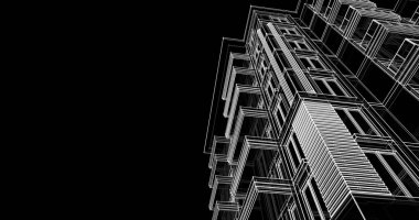 soyut mimari duvar kağıdı tasarımı, dijital konsept arkaplan