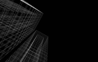 Mimari sanat konseptinde soyut çizgiler, minimum geometrik şekiller. 