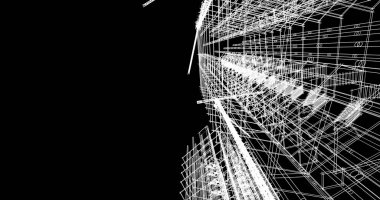 Mimari sanat konseptinde soyut çizgiler, minimum geometrik şekiller. 