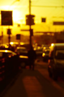 Bulanık soyut ışıklar gece şehrin arka planı