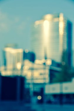 Bulanık şehir. Renkli soyut arkaplan