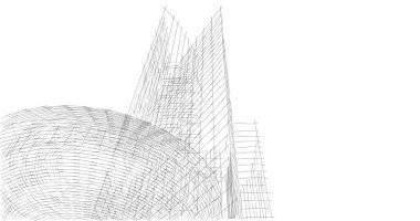 Mimari sanat konseptinde soyut çizgiler, minimum geometrik şekiller. 