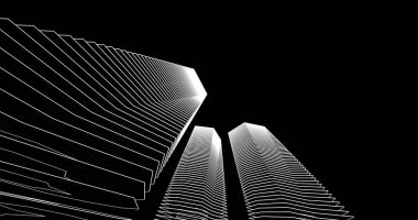 soyut mimari duvar kağıdı tasarımı, dijital konsept arkaplan