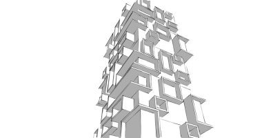 soyut mimari duvar kağıdı tasarımı, dijital konsept arkaplan