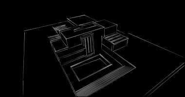 soyut mimari duvar kağıdı tasarımı, dijital konsept arkaplan