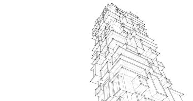 soyut mimari duvar kağıdı tasarımı, dijital konsept arkaplan