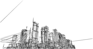 soyut mimari duvar kağıdı tasarımı, dijital konsept arkaplan