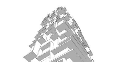 soyut mimari duvar kağıdı tasarımı, dijital konsept arkaplan